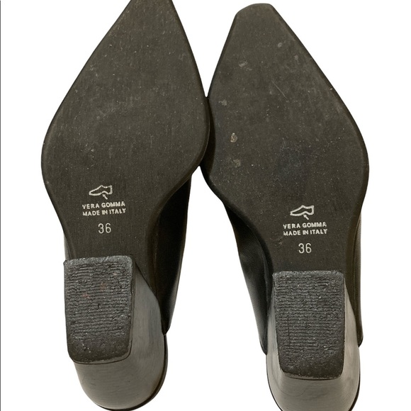 Black Italian Genuine Leather Slip On Shoes Size 36/6 - Picture 6 of 8